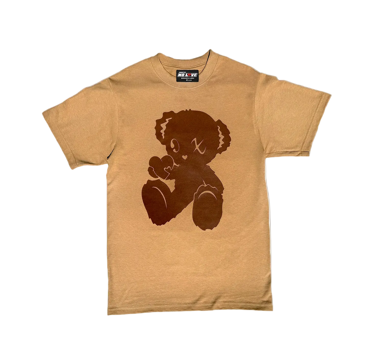 Beige t-shirt with a black bear graphic 